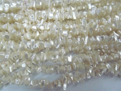 batch genuine MOP shell 6-8mm 20strands 36inch,mother of pearl freeform chips irregular white loose 