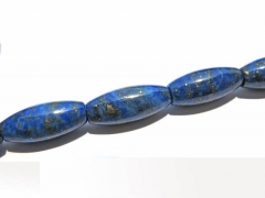 lapis lazuli DIY bead rice barrel blue gold jewelry bead 5x12mm --2strands 16"/per