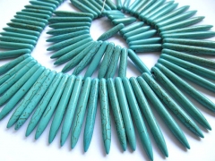 wholesale turquoise beads sharp spikes bar white red blue mixed jewelry necklace 20-50mm--2strands 1