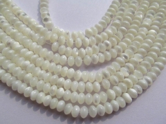 2strands 4x6mm 5x8mm genuine MOP shell rondelle high quality mother of pearl MOP abacus white assort