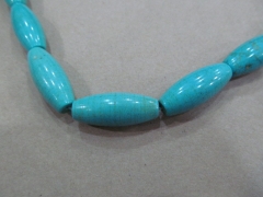 whoesale big turquoise semi precious column barrel facted jewelry beads 10x30mm ---5strands 16inch/p