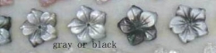 high quality MOP shell mother of pearl florial flowers petal black grey cabochons beads 12mm 100pcs