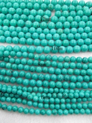 high quality 20strands 6 8 12mm turquoise semi precious round ball green blue jewelry beads