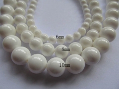 4-18mm 16inch high quality natural sea shell round high quality mother of pearl ball round white jew
