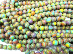 5strands 4-16mm calsilica turquoise semi precious round ball veins yellow assortment jewelry beads