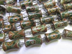 2strands 15-40mm genuine agate DIY bead barrel rice egg tibetant brown green evil jewelry beads foca