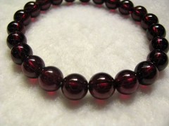 genuine garnet rhodolite beads 8mm 24pcs ,high quality round ball rose red jewelry beads bracelete