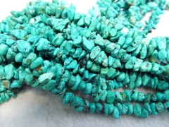 high quality 8-10mm 5strands natural genuine turquoise semi precious freeform chips green blue tibet