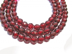 genuine garnet rhodolite semi precious beads 4 6 8mm full strand ,high quality round ball faceted cr
