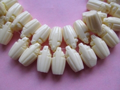 new 10x18mm 40pcs resin/plastic/acrylic gergous barrel carved cream white pendant bead