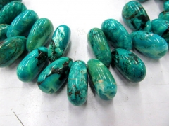 Fashion Turquoise Stone Teardrop Drop Peach blue black veins Cabochons bead 18x25mm full strand