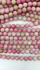wholesale 2strands 4 6 8 10 12mm Natual Rhodochrosite DIY bead Round Ball faceted bead pink red loos