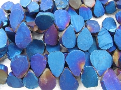 bulk 18-30mm 2strands Titanium quartz crystal freeform nuggets teardrop slab points crab grey silver