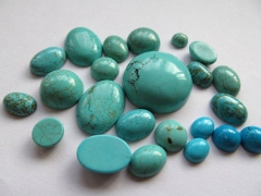 high quality 20x30mm 50pcs cabochons turquoise roundel coin egg blue green jewelry beads focal