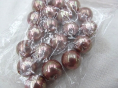 half drilled--8-14mm 24pcs handmade pearl round ball freshwater brown red assortment jewelry beads