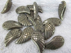 wholesale handmade genuine pyrite beads wing carved iron gold iron jewelry penant bead 15x30mm full 