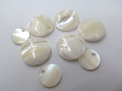 top quality 16mm 12pcs handmade flower natural MOP shell gergous coin disc roundel white black jewel