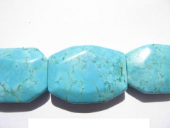 turquoise semi precious rectangle faceted jewelry beads 18x22mm full strand 16inch