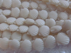 fashion LOT resin plastic 17mm --5strands 16inch --carved clam shell white jewelry beads--have drill