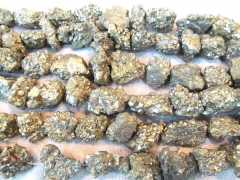 large genuine pyrite beads 18-25mm , nuggets freeform squaredelle irregular gold iron beads full str