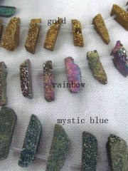 18%off--larger 40-50mm 16inch/L Titanium quartz freeform spikes points drilled briolettes charm jewe