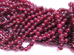 AA grade 8mm full strand genuine rose garnet rhodolite beads round ball crimson red jewelry beads