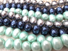 12x16 18x20mm full strand high quality genuine pearl gergous egg oval silver white black green carmi