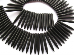 wholesale turquoise beads sharp spikes bar black jet mixed jewelry necklace 40mm --5strands 16inch/L