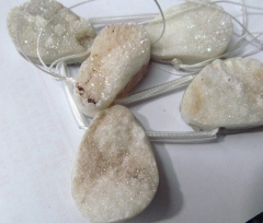 free ship-- 30-50mm full strand Druzy Agate Nugget Stone white multicolor jewelry pendant bead