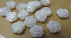 fashion 12mm 30pcs ,top quality MOP shell mother of pearl rose florial flowers petal white cabochons