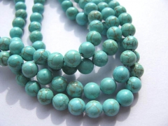16mm 5strands, wholesale turquoise semi precious round ball aqua bluejewelry beads