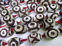 2strands 15-40mm genuine agate DIY bead barrel rice egg tibetant brown white black evil jewelry bead