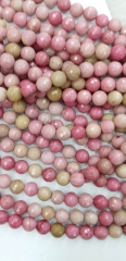 wholesale 2strands 4 6 8 10 12mm Natual Rhodochrosite DIY bead Round Ball faceted bead pink red loos