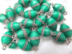 high quality 13x18mm 12pcs margnetic metal clasp rice egg connectors turquoise jewelry beads