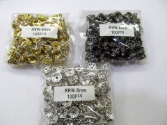 wholesale rondelle crystal rhinestone 8mm 300pcs spacer tone,antique black jet bronze mixed