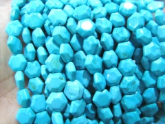 2strands 10mm turquoise beads coin disc round handmade faceted hexagon blue beads