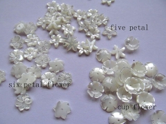 high quality MOP shell mother of pearl florial flowers petal cup wite cabochons beads 6mm 30pcs