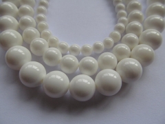 4-18mm 16inch high quality natural sea shell round high quality mother of pearl ball round white jew