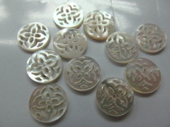 high quality 18mm 12pcs flower carved MOP shell mother of pearl roundel carved yellow red white mixe