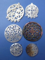 18-25mm 6pcs high quality handmade flower carved MOP shell mother of pearl snow carved jewelry bead