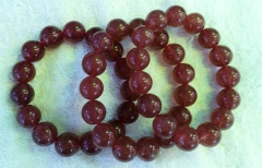 Genuine Strawberry Quartz Beads 7 8 10 12 14mm 8inch round ball cherry red jewelry bracelet