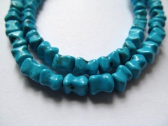 FREE SHIP--handmade high quality turquoise semi precious infinite bar carved blue jewelry beads 8x8m