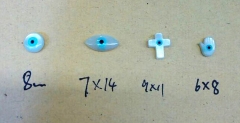 25pcs High Quality Genuine MOP Shell mother of pearl Clove Bird cross hamsa Round Coin Turquoise blu