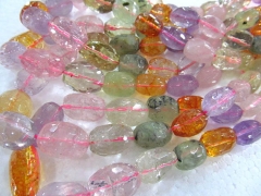 15-25mm 16inch handmade natural multi color quartz gemstone freeform nuggets faceted jewelry necklac
