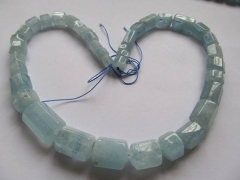 Aquamarine Beryl gemstone Aquamarine necklace column tube hexagon  faceted jewelry beads 8-25mm 18inch