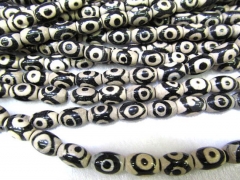 wholesale 8x12mm 16inch agate bead rice barrel black white brown evil eyes jewelry beads