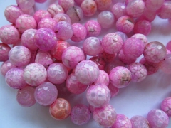 bulk 12mm 5strands fireagate bead round ball faceted fuchsia red assortment jewelry beads