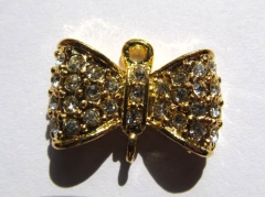 batch bow butterfly spacer 15x25mm 100pcs,metal & crystal silver gold mixed spacer beads ring
