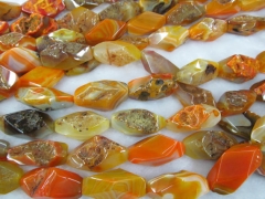largre 20x40mm 5stradns agate bead rice faceted yellow oranger crystal rock jewelry bead