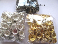 high quality rondelle spacer tone silver gold black czech rhinestone jewelry finding 4mm 300pcs